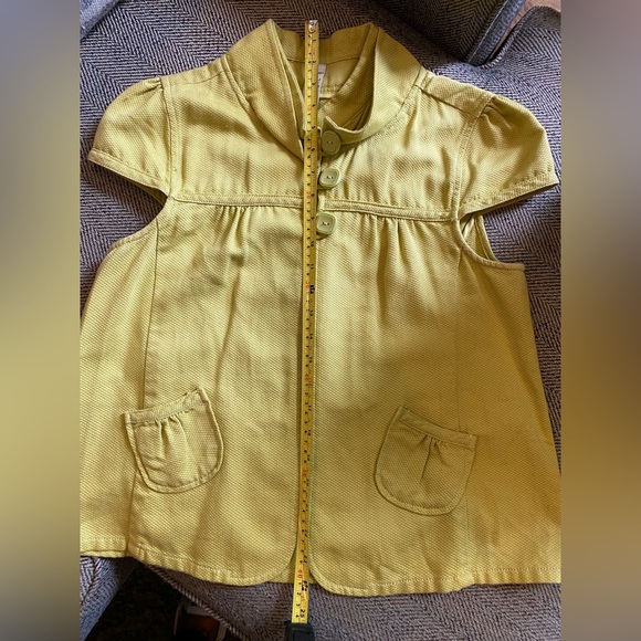 Fossil Double Collar Cap Sleeve Charteuse Jacket L - Picture 6 of 7